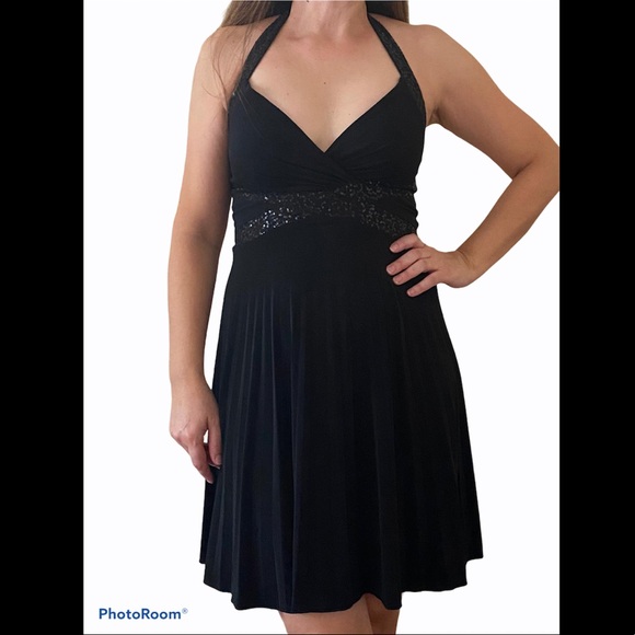 B. Darlin classic black backless sequin dress 7/8 - Picture 1 of 9